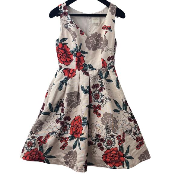 Modcloth Elegant Floral Summer/Cocktail/Party Dress - Size: M - Good - Picture 1 of 12